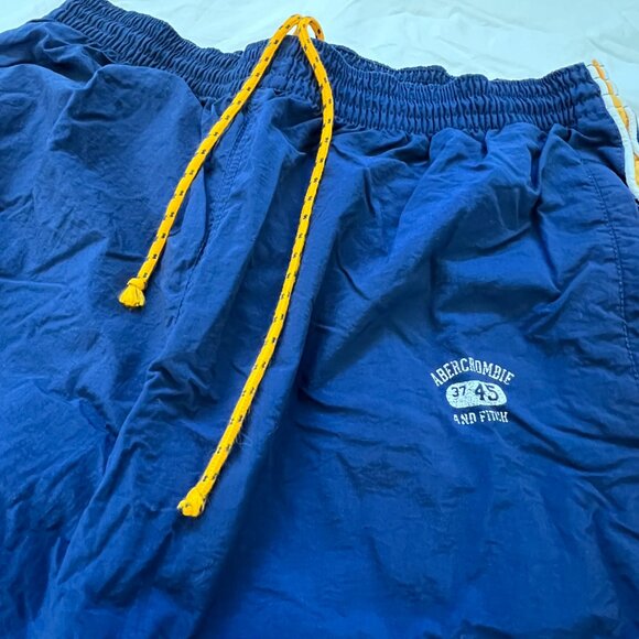 Abercrombie & Fitch Navy Blue & Yellow Warmup Pants - Picture 3 of 6